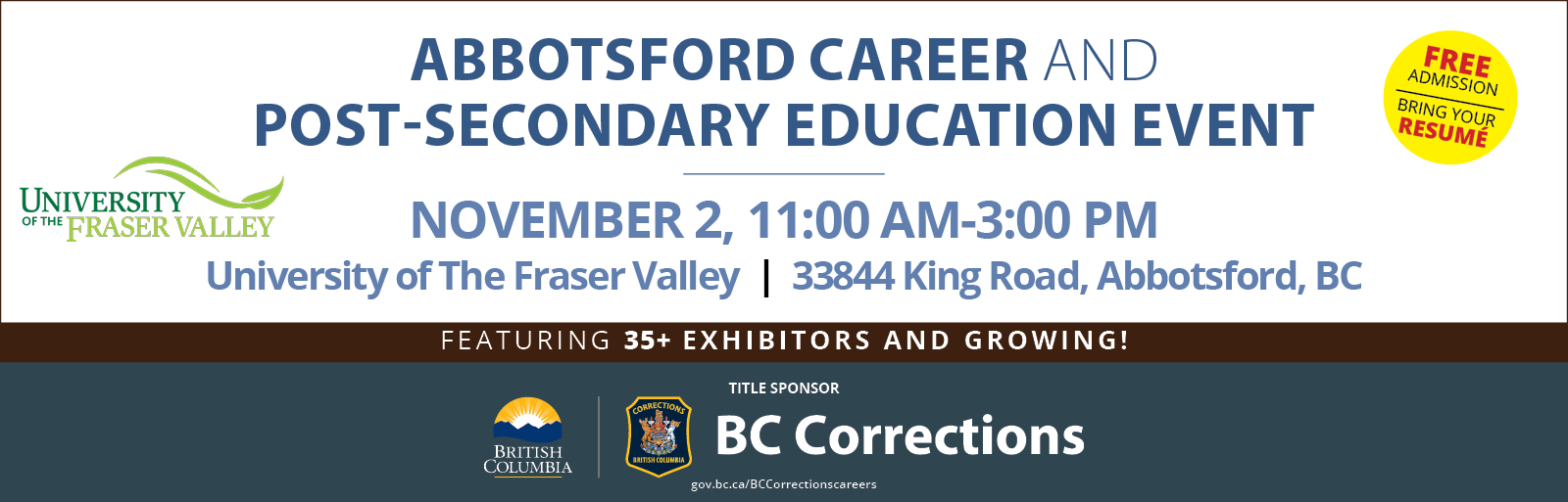Abbotsford Career & Post-Secondary Education Event: November 2nd, 2022